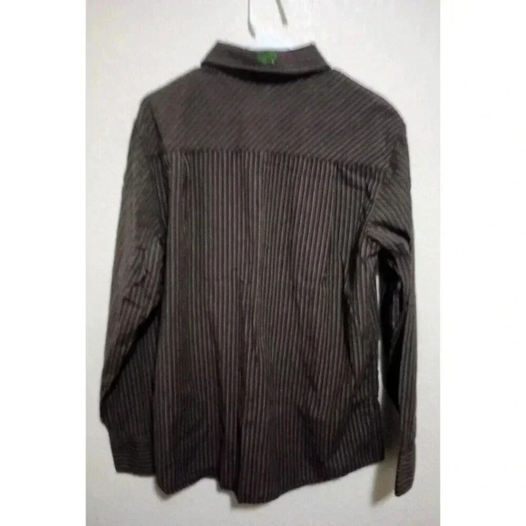 Horny Toad Button Down Brown Stripe Organic Cotton Sustainable Long Sleeve Large - Picture 2 of 6